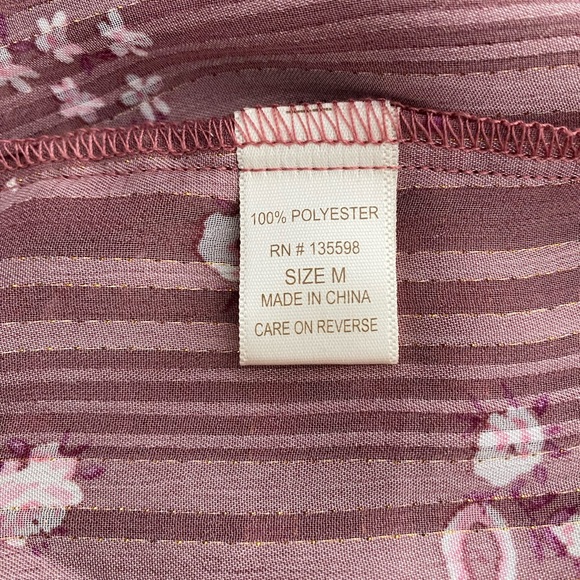 Shirred Sheer Floral Blouse 3rd + Malt - Picture 4 of 15